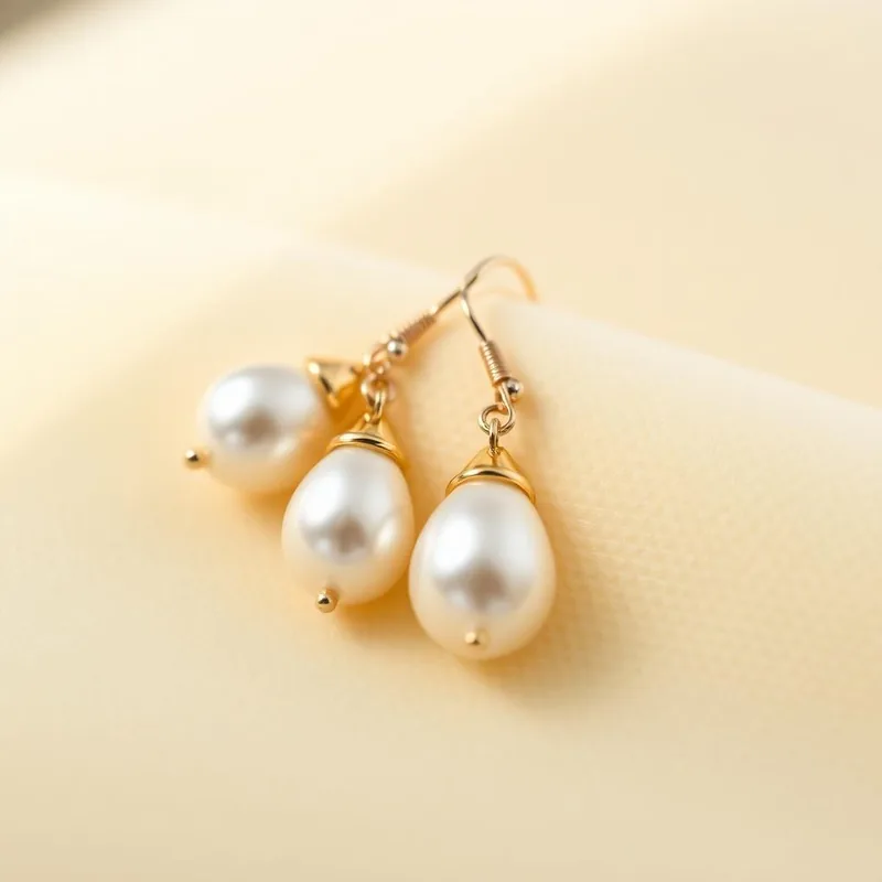 Missoma Pearl Drop Earrings in gold — Women jewellery & accessories on Emaanly