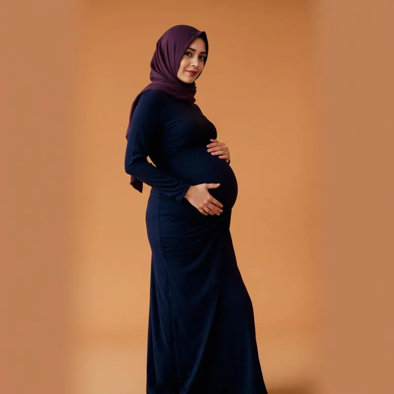 Seraphine Maternity Wrap Maxi Dress in navy and plum — Maternity maxi dresses on Emaanly