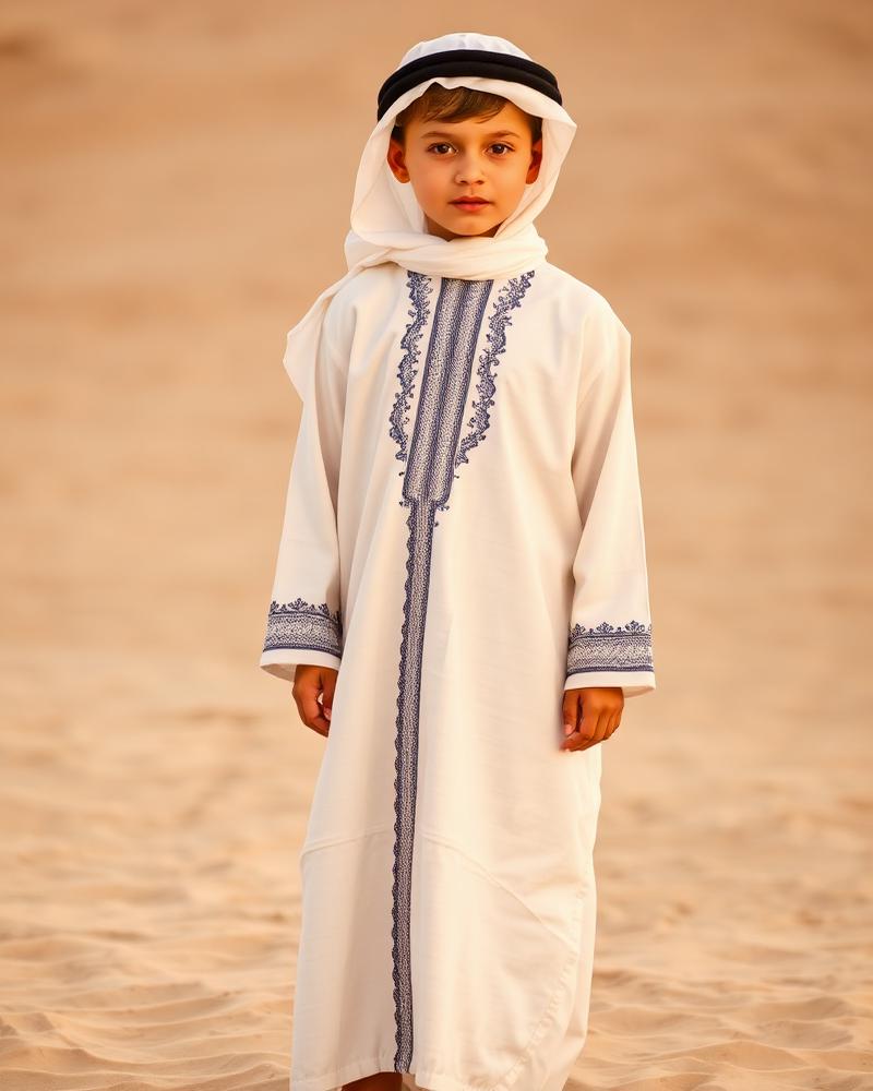 Kids Embroidered Eid Thobe